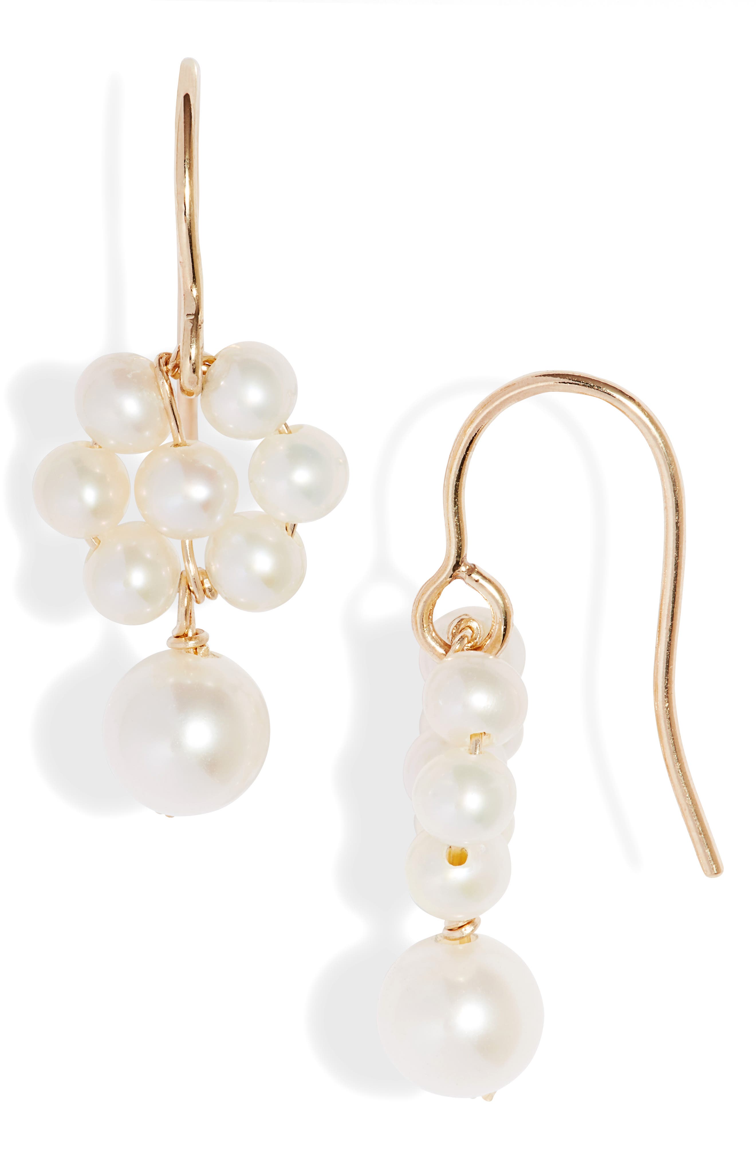 14K Yellow Gold Childrens 4-5mm White FWC Pearl Pendant and Earring Set 14K Yellow Gold Childrens 4-5mm White FWC Pearl Pendant and Earring Set